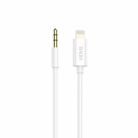 Kabel AUX Jack 3,5mm - Lightning 1.5m biały VIDVIE AL1108 BOX